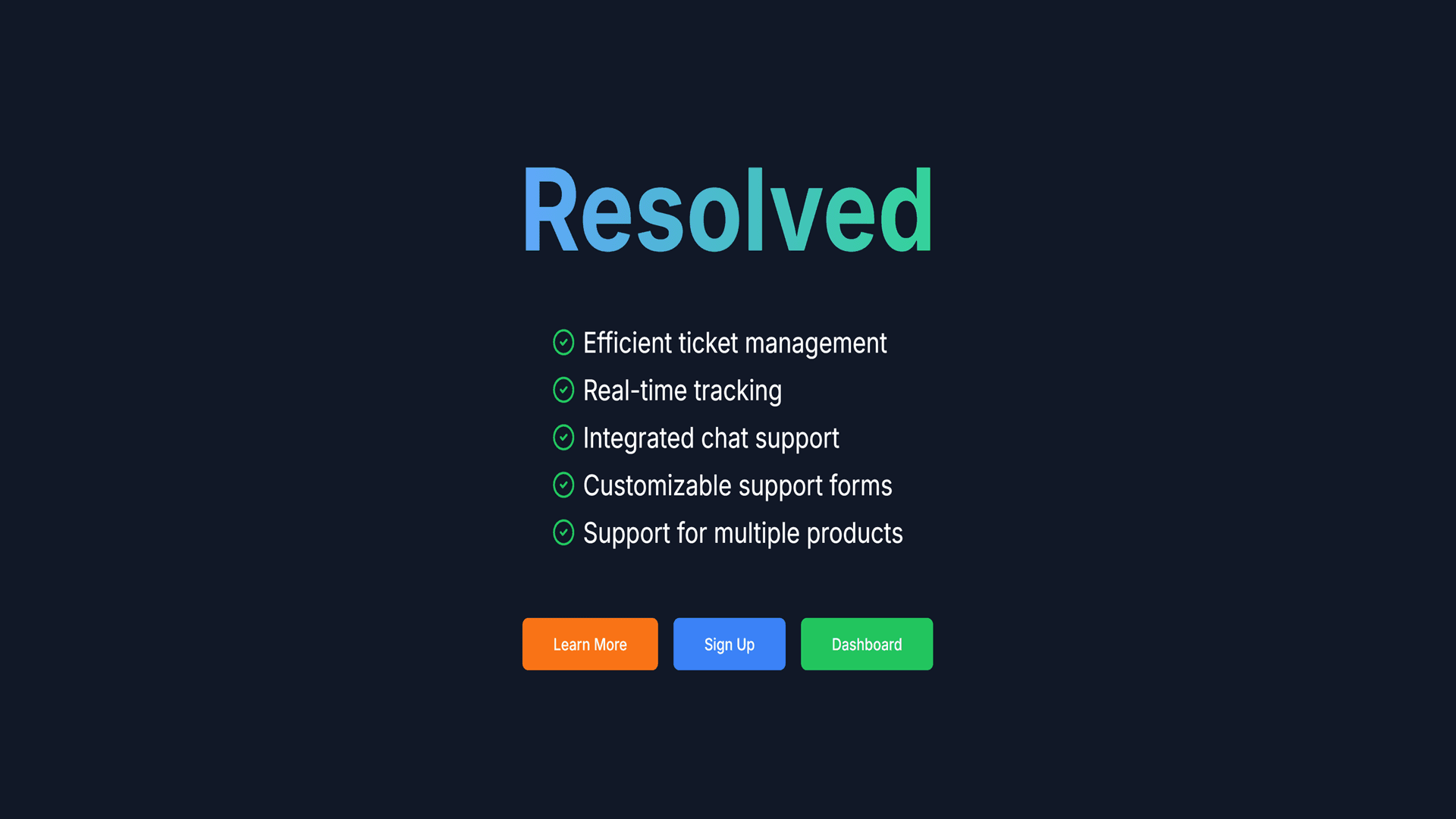 Resolved Support Ticket System