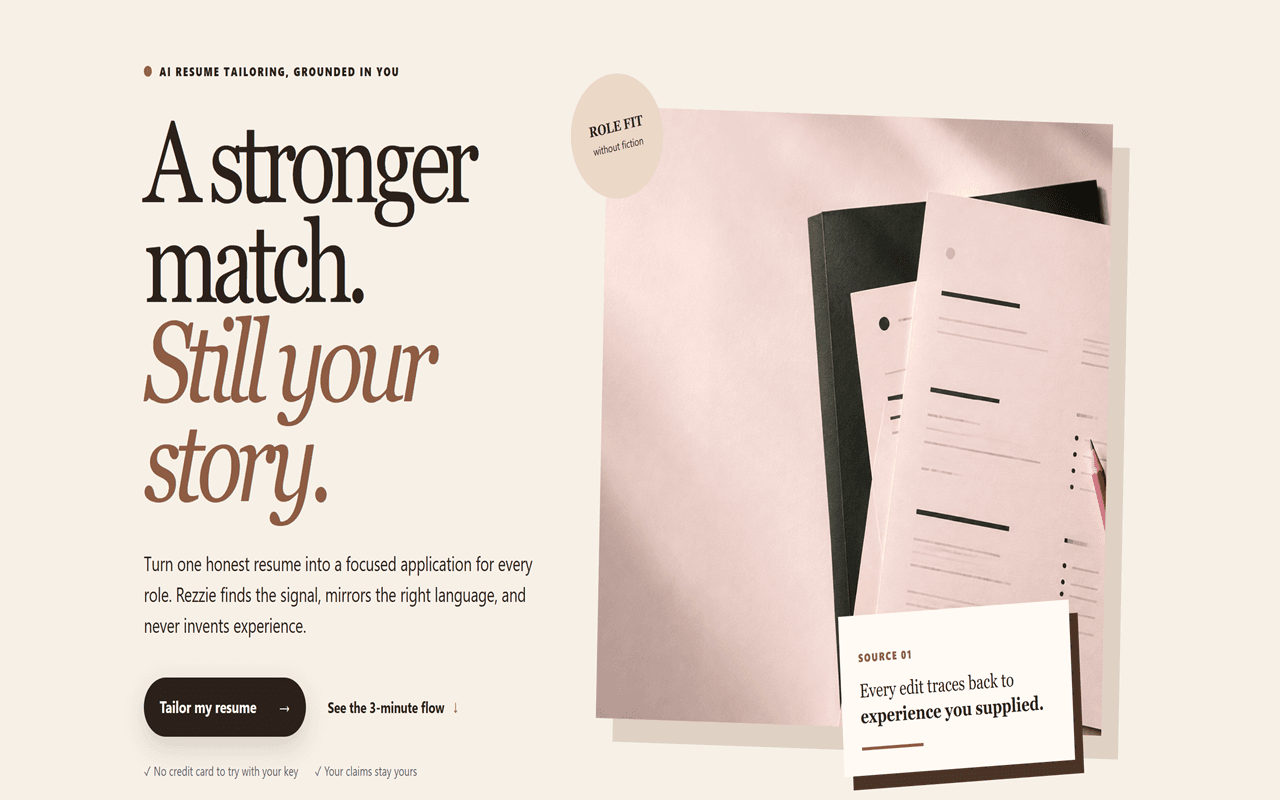 Rezzie - Truth-Preserving Resume Tailoring - Image 2