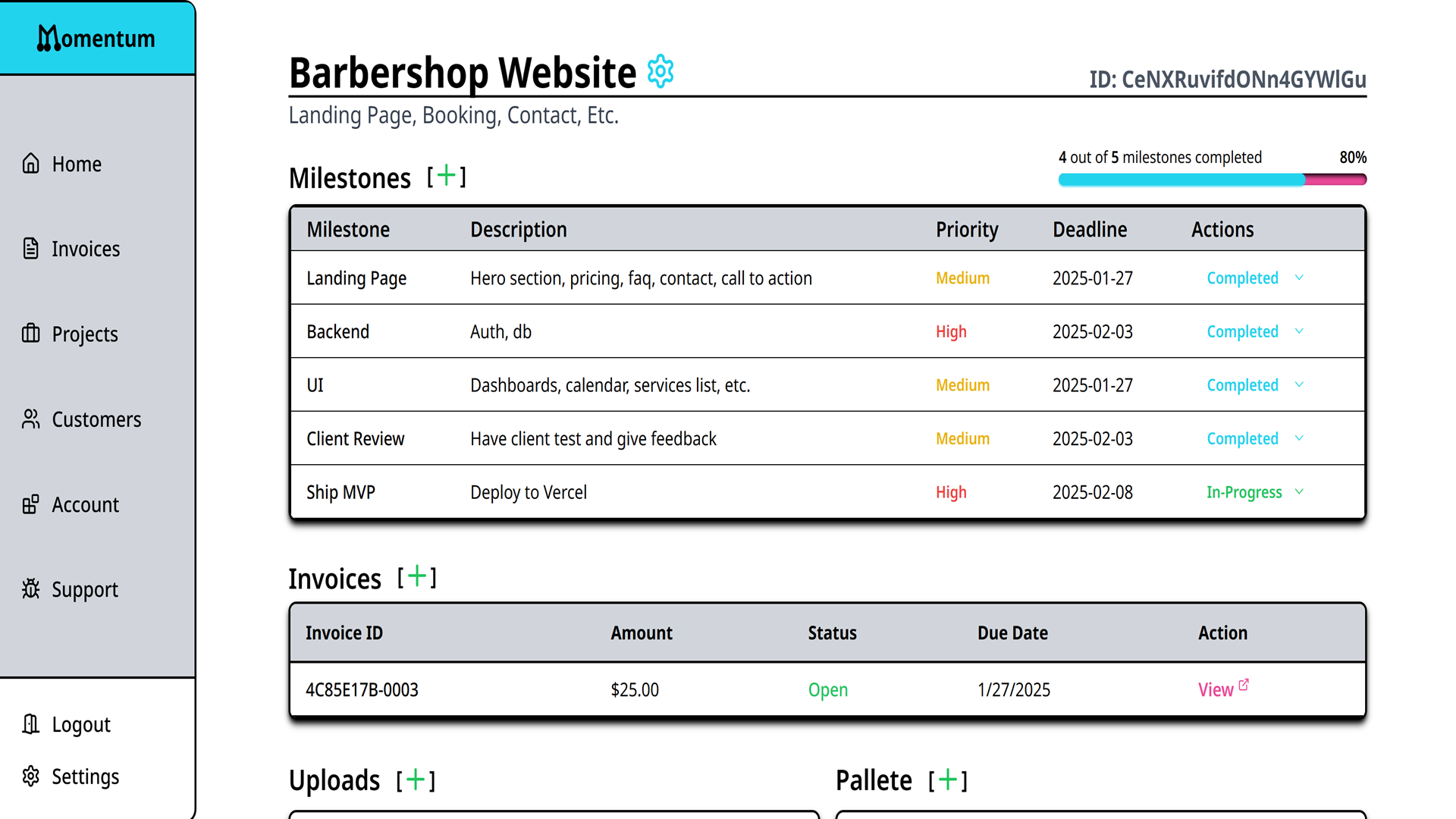 Project Dashboard